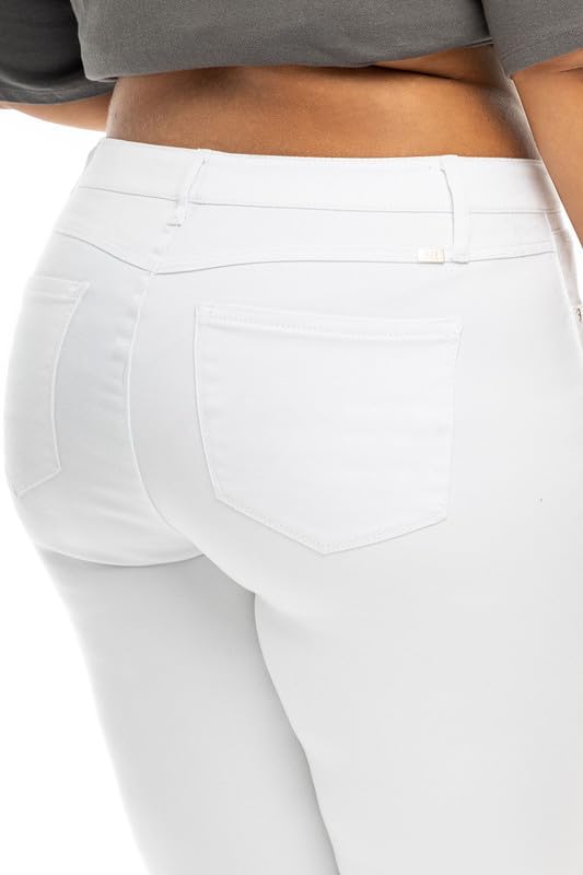 1822 Denim Butter High-Rise Ankle Skinny Jeans Plus Size 28" with Stretch and Shape Retention in White