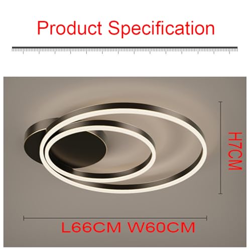 Plafonnier LED Dimmable Marron avec Télécommande pour Salon et Chambre Moderne