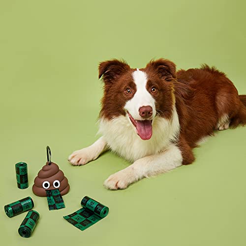 Image of BarkButler x FOFOS Poop Bag Accessory Set (34 Bags with 1 Dispenser) - Leakproof & Durable Dog Poop Bags, Poop Bag Dispenser for Dogs - Brown & Green