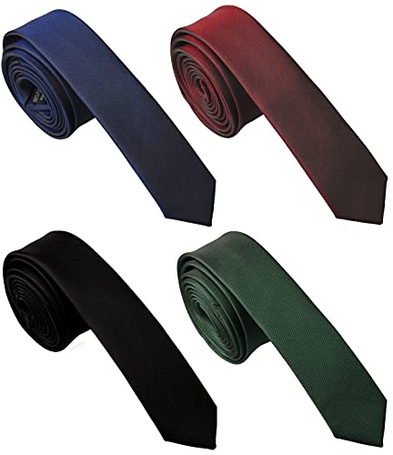 BELLUNO Super Skinny Ties for Men (Pack of 4)