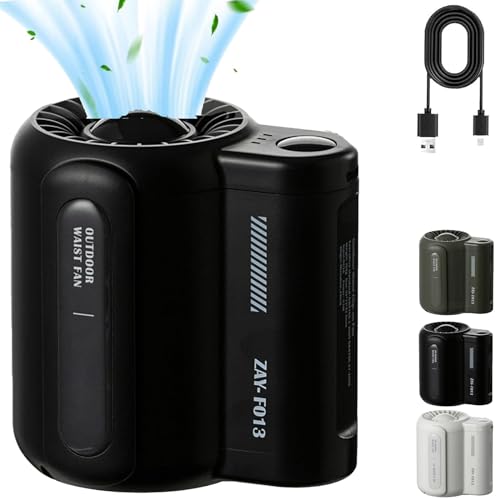 Ordaba Ergonable Cool Clip, Under Shirt Fan, Shirt Fan Clip, Clip on Fan for Shirt, Cool Clip Fan, Rechargeable Belt Clip Fan with USB Port for Outdoor Works (Black), 1