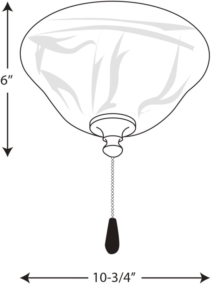 Progress Lighting P2621-09EBWB Ceiling Fan Light kit, 10-3/4-Inch Diameter x 6-Inch Height, Brushed Nickel