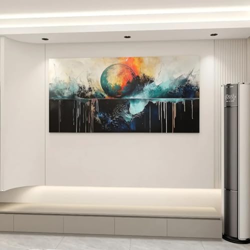 Art sur toile moderne abstrait impression haute définition grand format 55x110 - 3