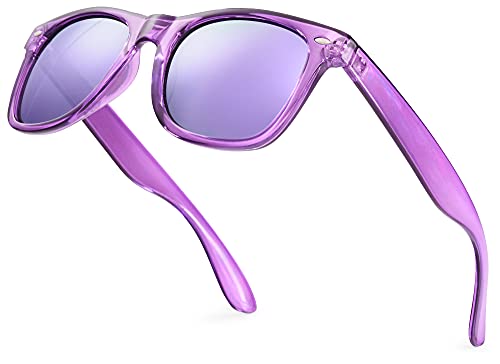 Retro Rewind Translucent Frame Colorful Neon 80s Sunglasses for Men Women - Reflective Mirrored Lens