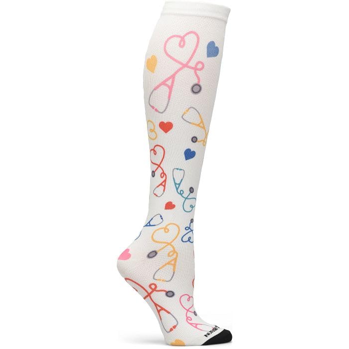 Nurse Mates Women's Wide Calf Socks | 12-14 mmHg Compression | Up to 22" Calf | One Size | 1 Pair