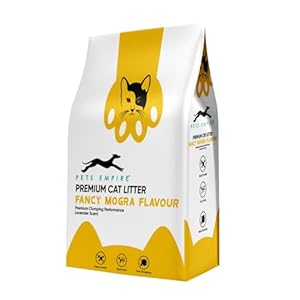 Pets Empire Bentonite Cat Sand Litter (5kg)| Mogra Flavour Scented | Highly Absorbent Natural Mineral | Long Lasting No Dust Kitty Litter | Scoopable, Hard Clumping | for Multiple Cats