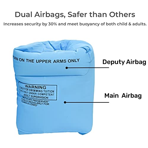 Image of 2-4 Pack Arm Floaties for Kids Adults, Pool Arm Floats, Inflatable Swim Ring, PVC Arm Floater Sleeves for Toddlers Children 3-5-6-12 Years (1 Pair Blue)