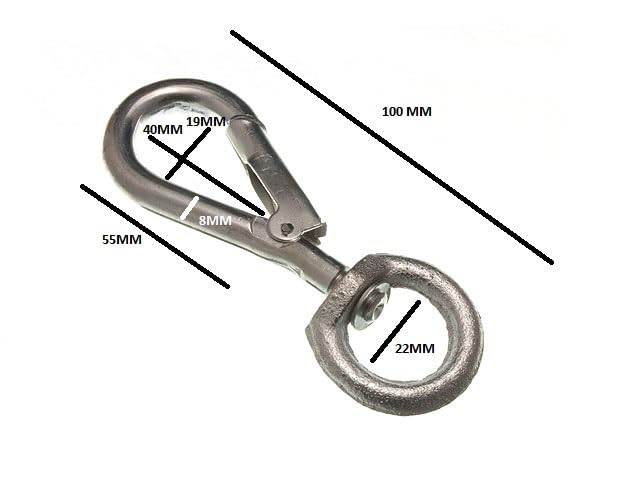10 X 8mm BZP Swing Hooks with Swivel Lock: Versatile & Corrosion-Resistant