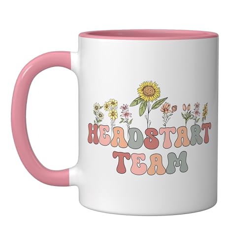 Groovy Headstart Team Appreciation Week to back school Ceramic Mug, Pink/White