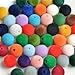 50Pcs Colorful Winter Velvet Beads, 16mm Acrylic Plush Beads and Fabric Spacer Beads for Jewelry Making, DIY Keychain Crafts Supplies (Multicolor)