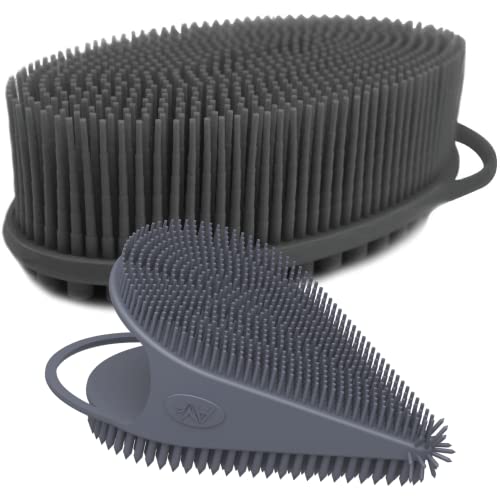 Avilana SIlicone Body Scrubber and Face Scrubber (Gray)