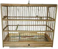Gaiola quadrada em Madeira e Fibra para Aves: Coleira, Bigodinho, Pintassilgo, Papa-capim, Caboclinho, Canário e outras(sem coxo)