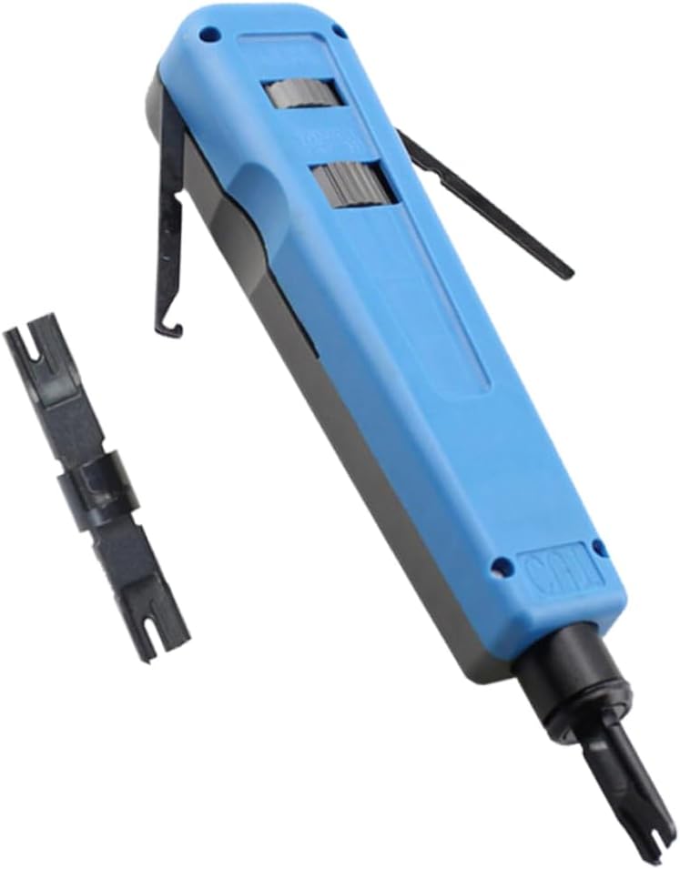 Network Wire Punch down Tool with 66 and 110 88 Blades | Blade Storage Compartment, Anti-Skid Handle, Comfortable Grip, Adjustable Impact-Force Settings