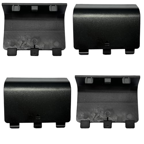 Image of 4 Pack Battery Back Cover for Xbox Series X Controller, Battery Cover Door Compatible with Xbox Series S Controller, Battery Back Shell Repair Part for Xbox Series X /Series S Controller (Black)