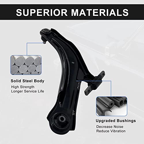 Totlle Front Lower Suspension Kit Control Arm With Ball Joint Front Sway Bar End Link Outer Inner Axial Rod Tie Rod End Replacement Chassis Part For 2007-2012 Nissan Sentra K620374 K620373 8Pcs #TOP3