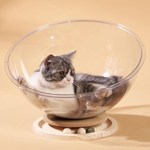 Panier pour chat en capsule spatiale XL avec cadre bois stable