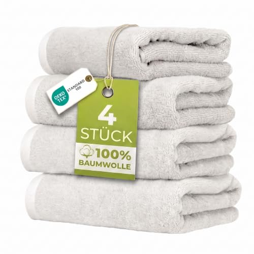 Ruggeri 4er Gästetuch Set 40x50 cm Baumwolle, Weiß – Ansicht 1