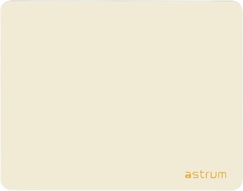 Astrum Mouse Pad with Rubber Base & Stitched Edges - MP180G (White) | 240x180mm, 2mm thick, microfibre surface, natural rubber non-slip base, reinforced stitched edges. Optical & laser.