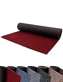 Primaflor Schmutzfangläufer als Meterware - PICOLLO, Rot, 1,00m x 3,00m, Rutschfester Sauberlauf, Robuster Küchenläufer, Zuschneidbarer Teppichläufer, Eingangsmatte für Flur und Windfang