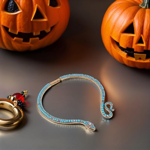 Vintage Snake Necklace Single Layered Turquoise Choker Necklaces Pendant Chain Necklace Summer Beach Accessories Party Favor Gifts 42x1.7cm by Generic - Image 8
