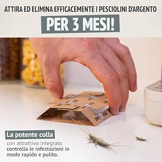 Super Ninja Trappola per Pesciolini d’Argento – 10 Pezzi, Trappole per Pesciolini d'argento, Adesive con Attrattivo Integrato, Inodori e Atossiche per Bagni, Cucine e Cantine – Efficaci fino a 3 Mesi