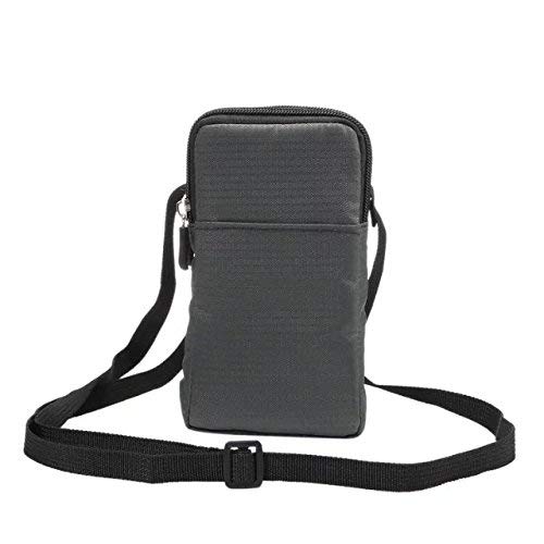 PT Universal Multipurpose Case Pouch Nylon Sporty Smartphone Holster Belt Clip Waist Bag for iPhone 11 pro Max X XR XS MAX 8 7 6 Plus Samsung Galaxy S8 S9 Plus S7 Edge Note 8,9 (Dark Gray) - Thumbnail 3
