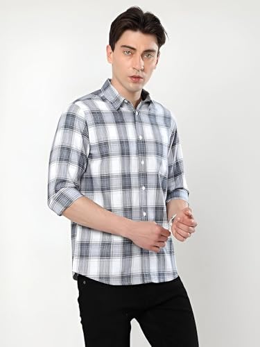 Image of GLORYBOYZ Men's Full Sleeve Checkered Casual Cotton Shirt S-2XL