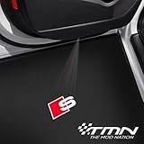 100% Audi Original Zubehör Audi 4G0052133J Einstiegsleuchten LED Projektor S-Logo Raute Einstiegsbeleuchtung Projektion, rot/weiß