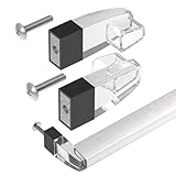 Shuisen Shower Door Towel Bar Brackets for Framed Sliding Shower Door Towel Bar, Clear Acrylic Bracket with Oil Rubbed Bronze Sleeve Fit for Alumax / Basco Glass Shower Doors, Set of Two Brackets