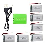Fytoo 6PCS 3.7V 600mah Lithium Battery &1pcs Balance Charger for EACHINE E32HW MJX X708W X708 X709 UDI U45 U45W U42 U42W SYMA X5C X5SW X5SC S5 S5C S5W SS40 FQ36 T32 T5W H42 CW4 Quadcopter