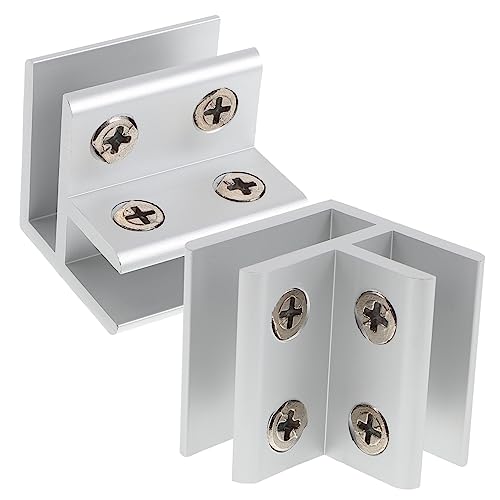 Balacoo Tea Table Clips 2pcs Glass Clamp Holders for Shelf Bracket Easy Adjustment Screw for Cabinets