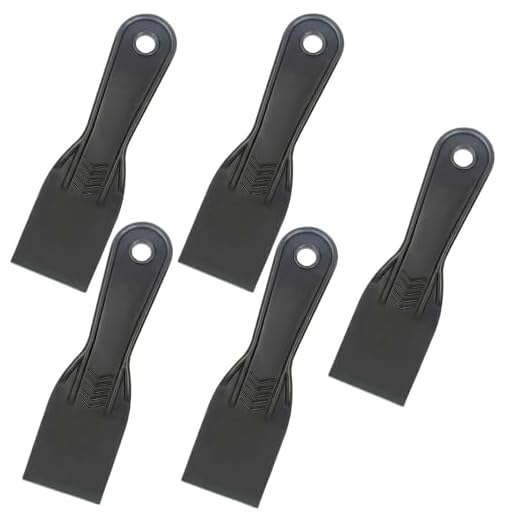 5-Pack Plastic Putty Knife Set, Flexible Scraper Tools for Spackling, Drywall Repair, Caulking, Surface for Delicate Surfaces