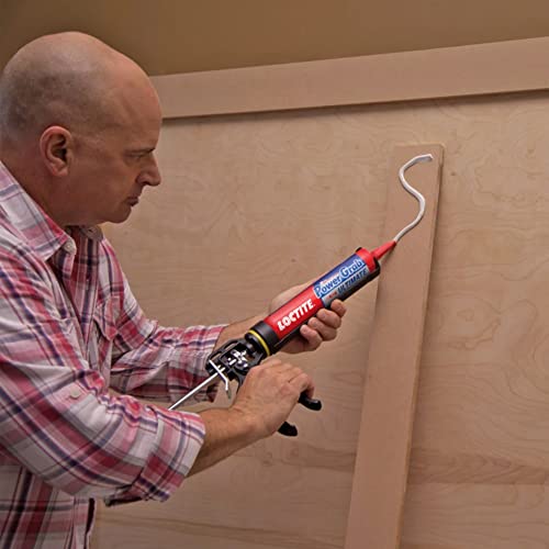 Image of Loctite Power Grab All-Purpose Construction Adhesive, high strength, high tack, gap-filling adhesive, No-nails and screws, Bonds to wood, MDF, concrete, glass, marble, granite, stone,brick,etc, 460g