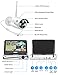 [10CH Expandable] Hiseeu Wireless Security Camera System with 10in LCD 4K Monitor, 4Pcs 5MP Outdoor Indoor Cameras with One-Way Audio, Waterproof, Motion Detect, 1TB HDD/Cloud Storage, Work with Alexa