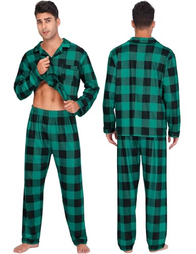 SWOMOG Matching Family Christmas Pajamas Set Long Sleeve Festival Party Pj Set Button-Down Sleepwear4