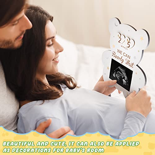 Geelin Bear Sonogram Picture Frames Pregnancy Announcements Bear Ultrasound Photo Frame Countdown Weeks First Time Mom Gifts For Baby Announcement Gender Reveal Party Bear Nursery Decor #TOP4