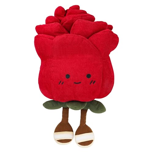 Tiralia Adorable Red Rose Plush Toy - Soft Corduroy Flower Doll - Perfect...