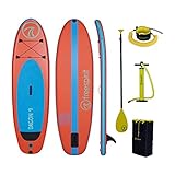 FREESPIRIT Dagon 9 ft Stand-up Inflatable Paddle Board Set with Paddle, Pump, Waist & Ankle Leash & Drawstring Carry Bag, Portable & Compact, Ideal for Lakes, Rivers and Small Wave Sea Riding