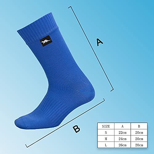 Otter Waterproof Socks, Breathable Waterproof Socks For Men Skiing Cycling Wading Kayaking Running Socks (Large, Blue) #TOP3
