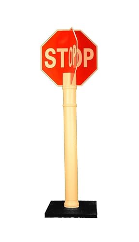 Cortina Señal de tráfico de 4 vías no reflectante, "STOP", 03-747QD, 18 pulgadas, rojo/blanco