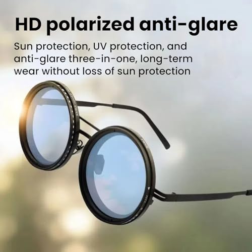 2025 Adjustable Tint Polarized Round Sunglasses for Men with ND9 Stepless, 1-9 Gears Beach Sunglasses with Adjustable Lens3