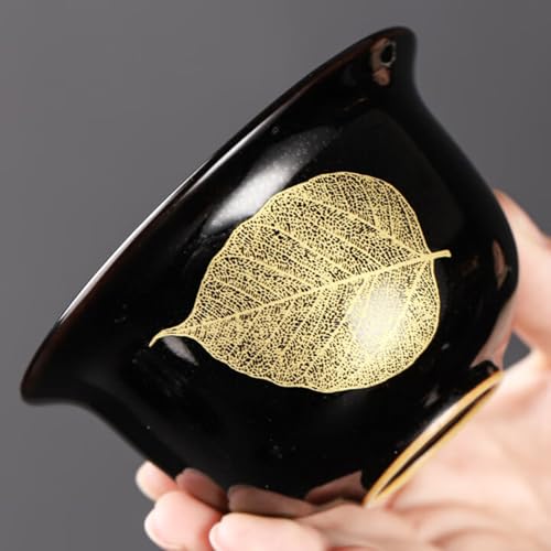 Gaiwan céramique noire 170ml tasse à thé vintage infusion Kungfu