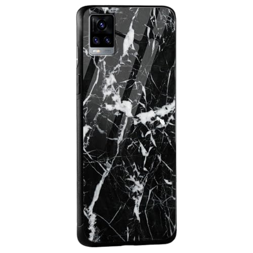Image of COLORflow Back Cover Compatible with Vivo V20 | Black Marble White | Shockproof TPU Bumper Cover with Camera Protection Back Cover Compatible with Vivo V20