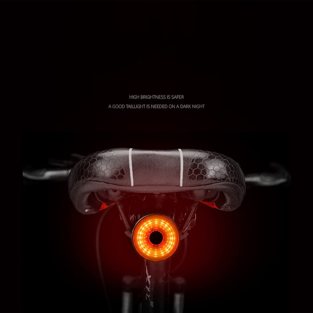 Luces traseras para Bicicleta, Luces traseras Inteligentes para Bicicleta de montaña, Luces con Sensor para Ciclismo Nocturno, Bicicletas de Carretera, Carga USB, Accesorios de Ci