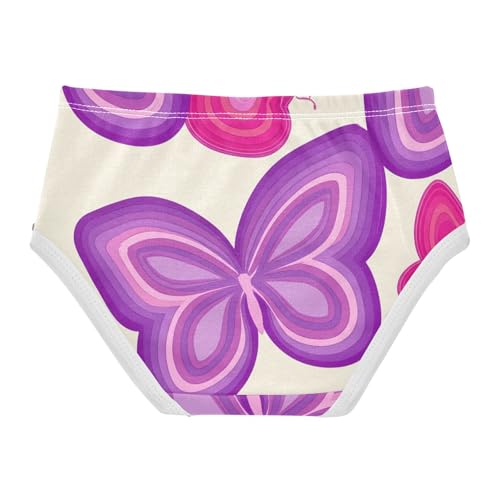 Toddler Girls Underwear 2t Cotton Girl Panties Cute Florals Kids Undies Briefs Stylized Butterfly Purple Pink2