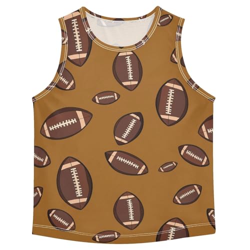 Rugby Brown Boys Tank Tops Quik Dry Toddler Tank Top Undershirts T-Shirts for 3-15 Years,3T