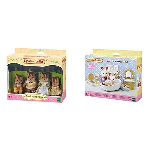 Sylvanian Families Famille Ecureuil Roux et Set Salle de Bain 5286
