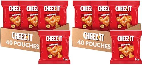 Cheez-It Cheese Crackers,Baked Snack Crackers,Lunch Snacks,Original,(Pack of 80)