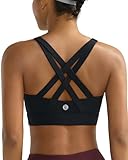 RUNNING GIRL Black Sports Bra for Women,Molded Cups High Support Sports Bras for Women Large Bust(3080Black_M)