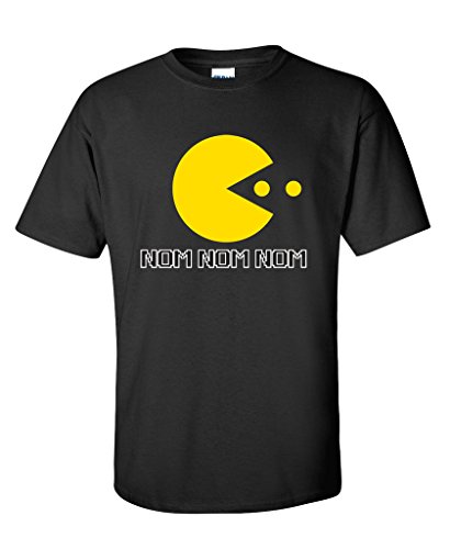 Nom Nom Nom Graphic Gamer Novelyy Funny Men's T-Shirt 2XL Black